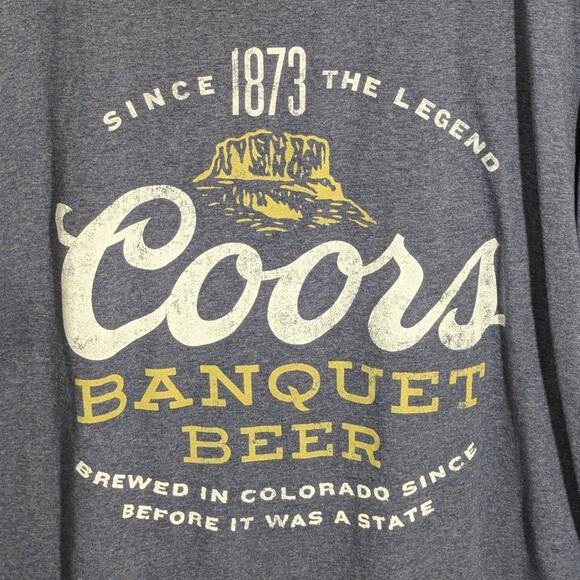 Coors Banquet Beer T-Shirt XXL Blue Graphic Tee Licensed Short Sleeve Unisex - Picture 2 of 4
